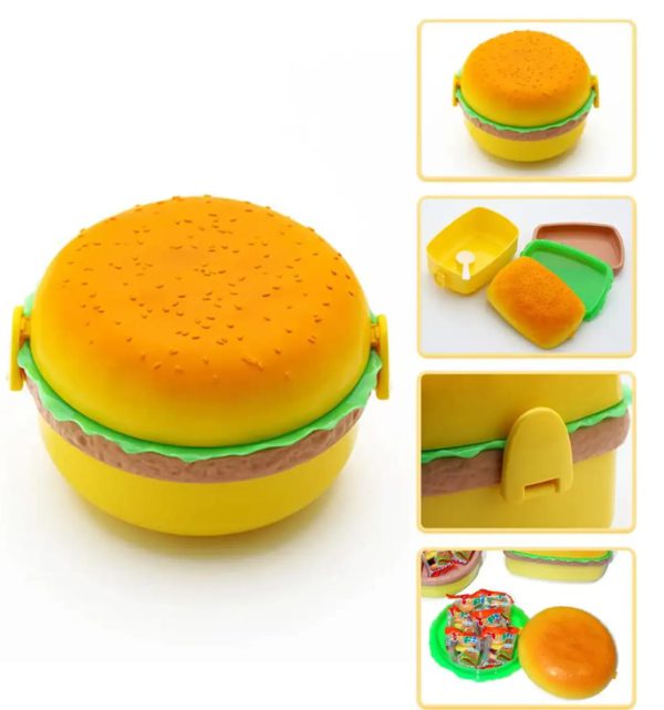 Round Cute Burger Shape Lunch Box