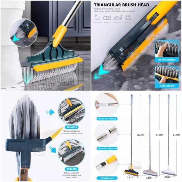 2 In 1 Floor Cleaning Brush Bathroom Tile Floor Cleaning Brush With 120° Rotatable Head