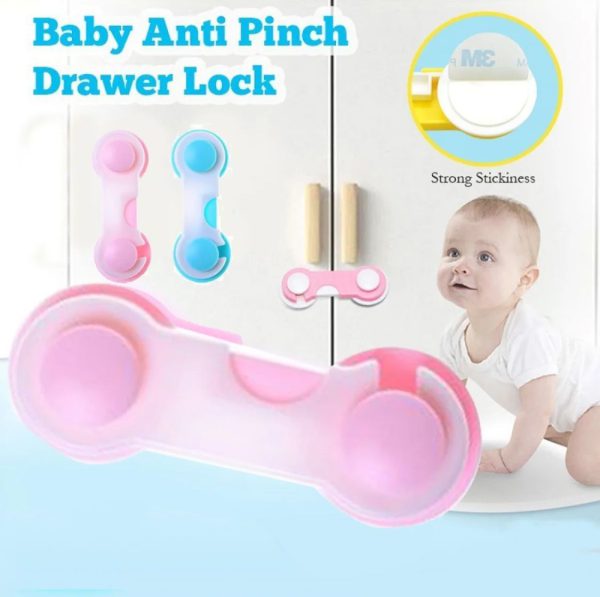 Baby Anti-pinch Child Safety Locks Protective Drawer Lock (Pack Of 3)