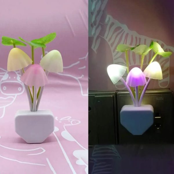 Mushroom Night Light Dusk To Dawn Sensor Led Night Lights Flower Lamp